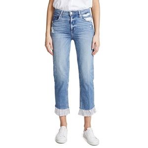 Paige Sarah High Rise Ruffles Hem Jeans